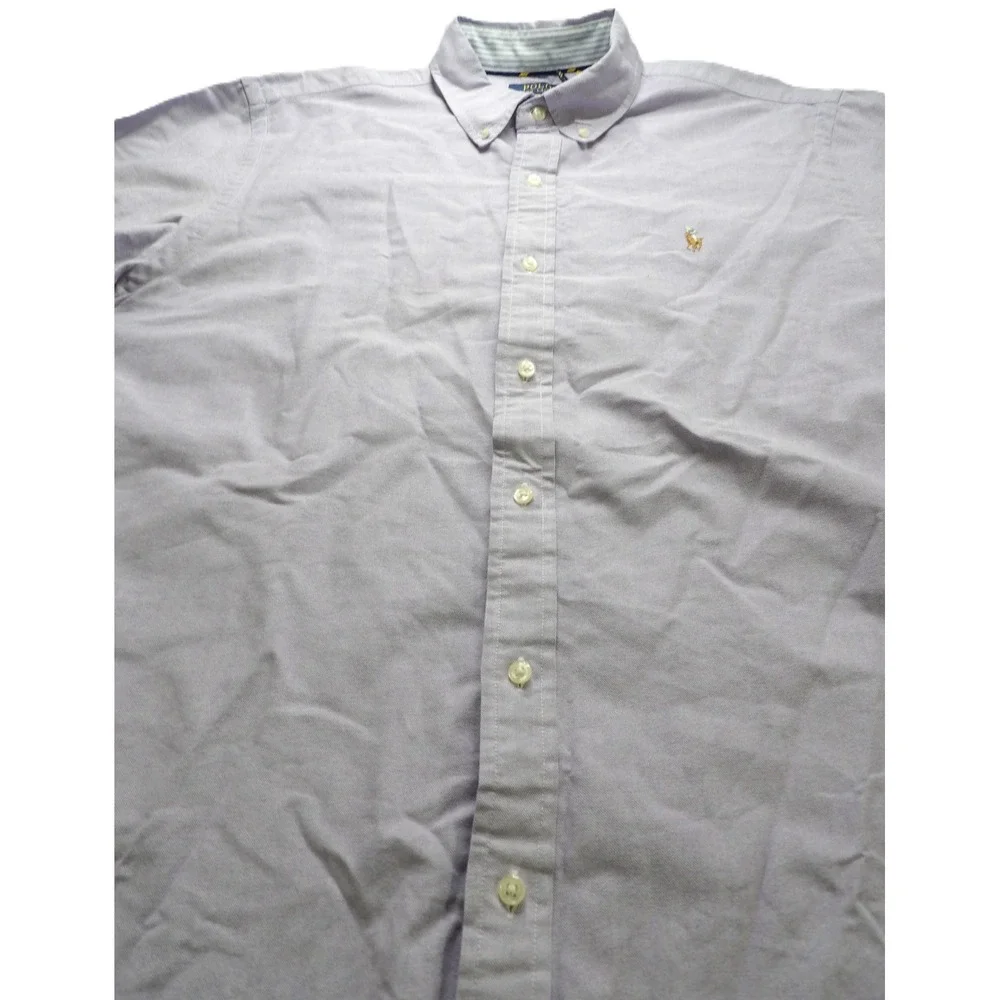 Polo Ralph Lauren Men XL Purple Oxford OCBD Shirt Cotton Button Down Flesh Pony